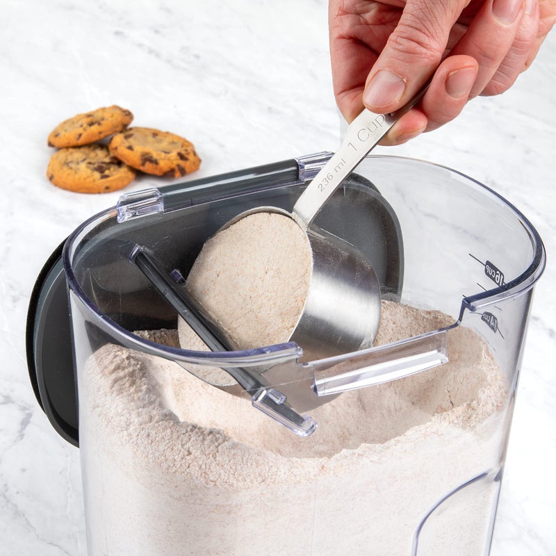 ProKeeper+ by Progressive International Clear Plastic Airtight Food Baker's Kitchen Storage Organization Container Canister Set with Magnetic Accessories (Flour 4-Quart) - Image 5